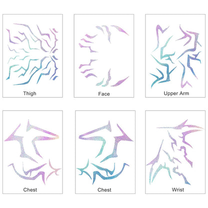 8 Sheets Laser Demon Hunters Cosplay Temporary Tattoos - Waterproof, Sweatproof Stickers for Party Makeup & Cosplay Performance Avelisse