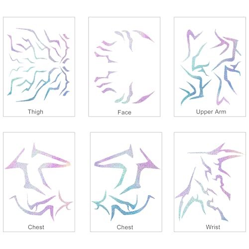 8 Sheets Laser Demon Hunters Cosplay Temporary Tattoos - Waterproof, Sweatproof Stickers for Party Makeup & Cosplay Performance Avelisse
