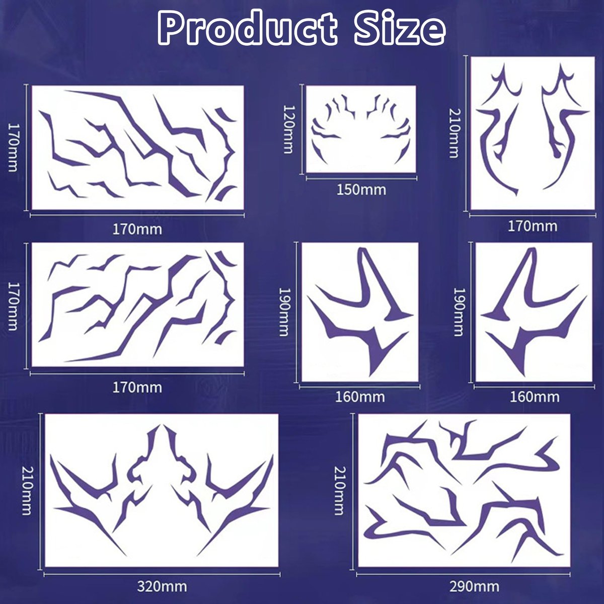 8 Sheets Laser Demon Hunters Cosplay Temporary Tattoos - Waterproof, Sweatproof Stickers for Party Makeup & Cosplay Performance Avelisse