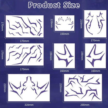 8 Sheets Laser Demon Hunters Cosplay Temporary Tattoos - Waterproof, Sweatproof Stickers for Party Makeup & Cosplay Performance Avelisse