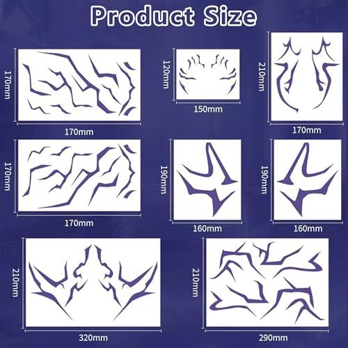 8 Sheets Laser Demon Hunters Cosplay Temporary Tattoos - Waterproof, Sweatproof Stickers for Party Makeup & Cosplay Performance Avelisse