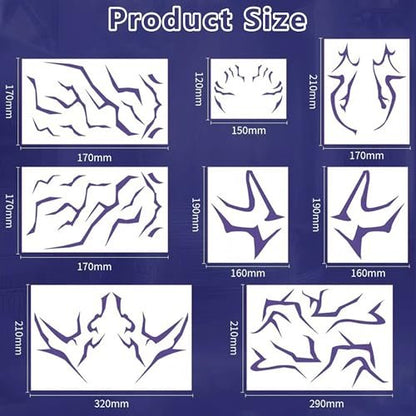 8 Sheets Laser Demon Hunters Cosplay Temporary Tattoos - Waterproof, Sweatproof Stickers for Party Makeup & Cosplay Performance Avelisse