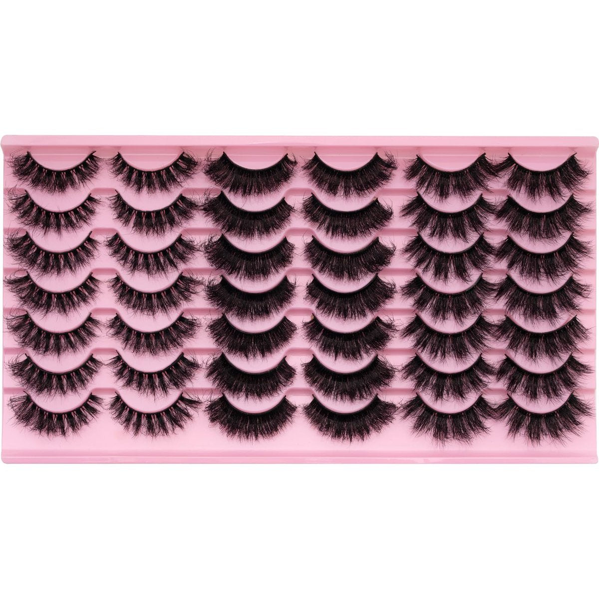 LEAFMOON Wispy Mink Lashes Fluffy False Eyelashes 21 Pairs 3 Styles 8D Volume Lashes 14-18mm Mixed Cat Eye Strip Lashes Dramatic Soft Faux Mink Lashes Pack - görsel 13
