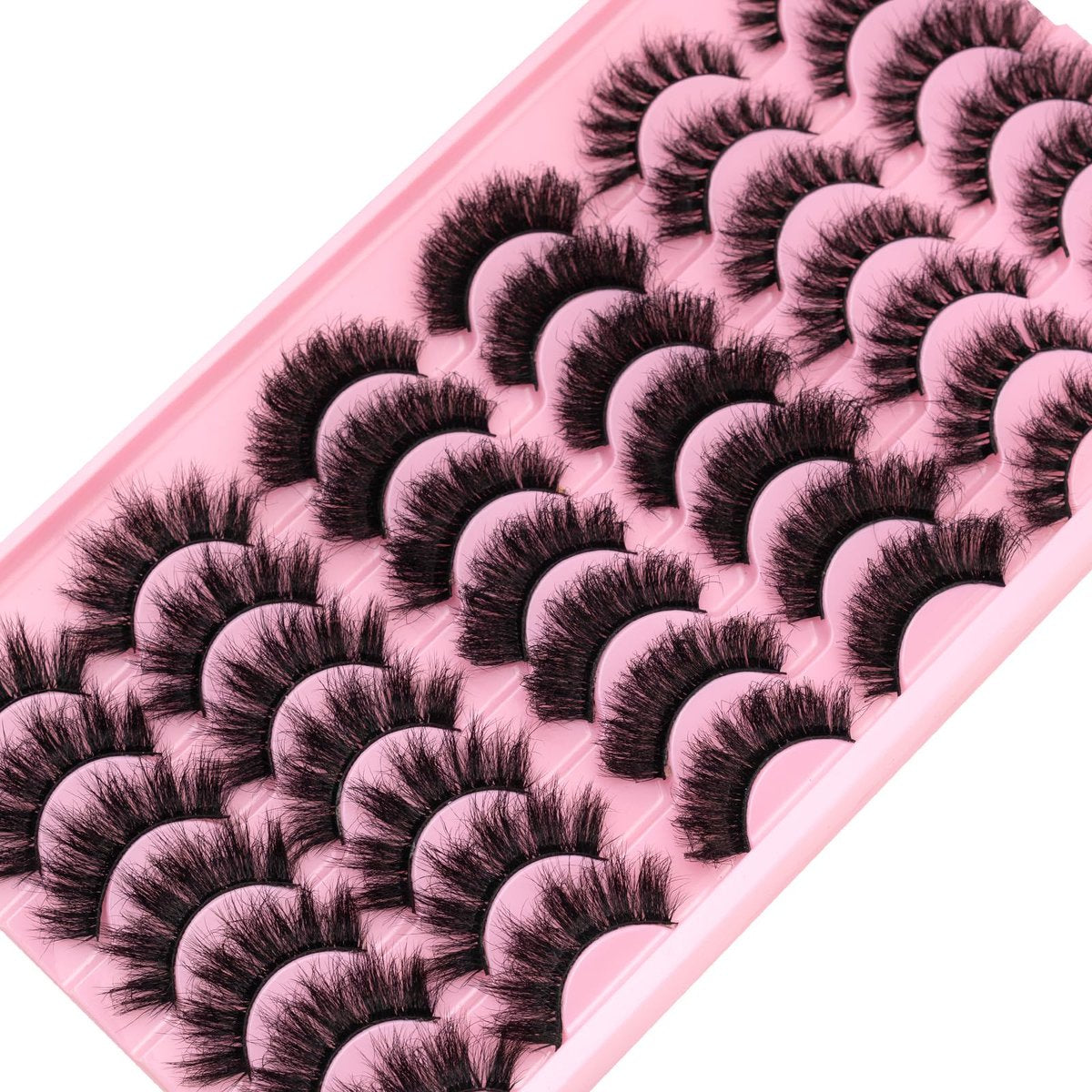 LEAFMOON Wispy Mink Lashes Fluffy False Eyelashes 21 Pairs 3 Styles 8D Volume Lashes 14-18mm Mixed Cat Eye Strip Lashes Dramatic Soft Faux Mink Lashes Pack - görsel 11