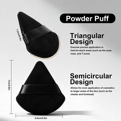Flat Foundation Brush and Powder Puff Set - Korean Makeup Brush Teardrop Sponge for Liquid Foundation, Premium Face Makeup Brush and Sponge for Blending Cream and Setting Powder Avelisse