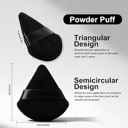Flat Foundation Brush and Powder Puff Set - Korean Makeup Brush Teardrop Sponge for Liquid Foundation, Premium Face Makeup Brush and Sponge for Blending Cream and Setting Powder Avelisse