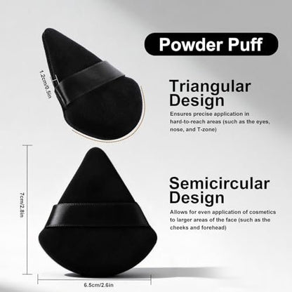 Flat Foundation Brush and Powder Puff Set - Korean Makeup Brush Teardrop Sponge for Liquid Foundation, Premium Face Makeup Brush and Sponge for Blending Cream and Setting Powder Avelisse