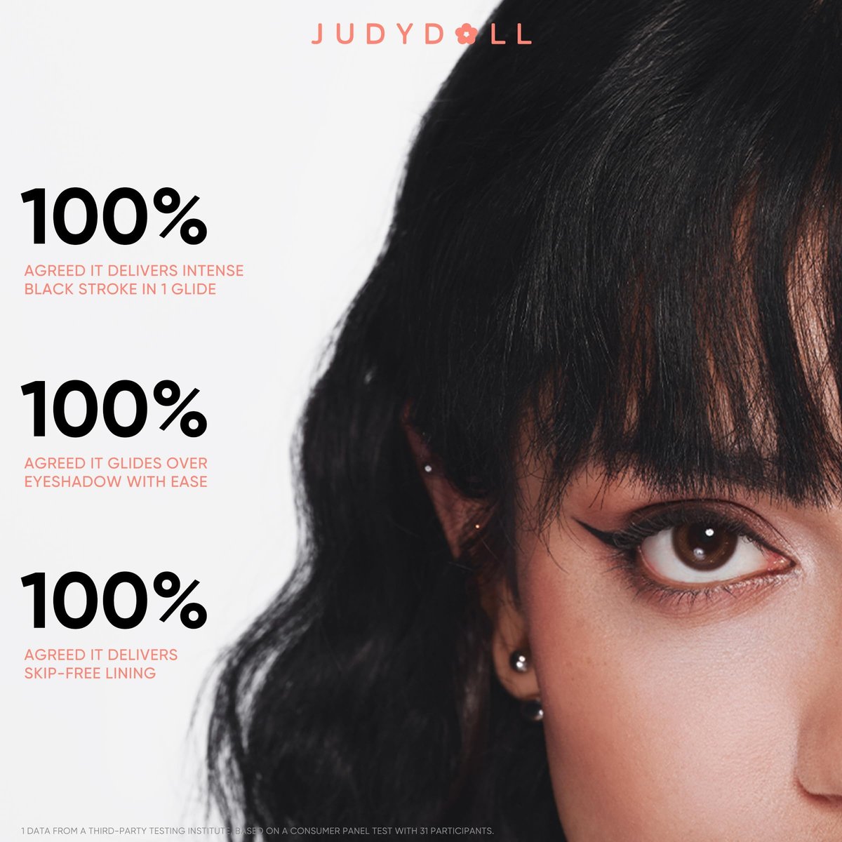 JUDYDOLL Intense Black Liquid Eyeliner – Waterproof, Smudge-Proof, Ultra-Fine Brush Tip for Cat Eyes & Wings, Beginner Friendly - görsel 11