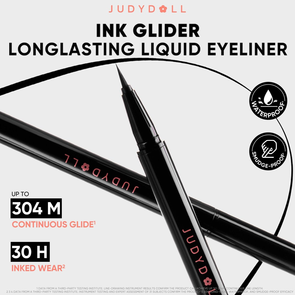 JUDYDOLL Intense Black Liquid Eyeliner – Waterproof, Smudge-Proof, Ultra-Fine Brush Tip for Cat Eyes & Wings, Beginner Friendly - görsel 7