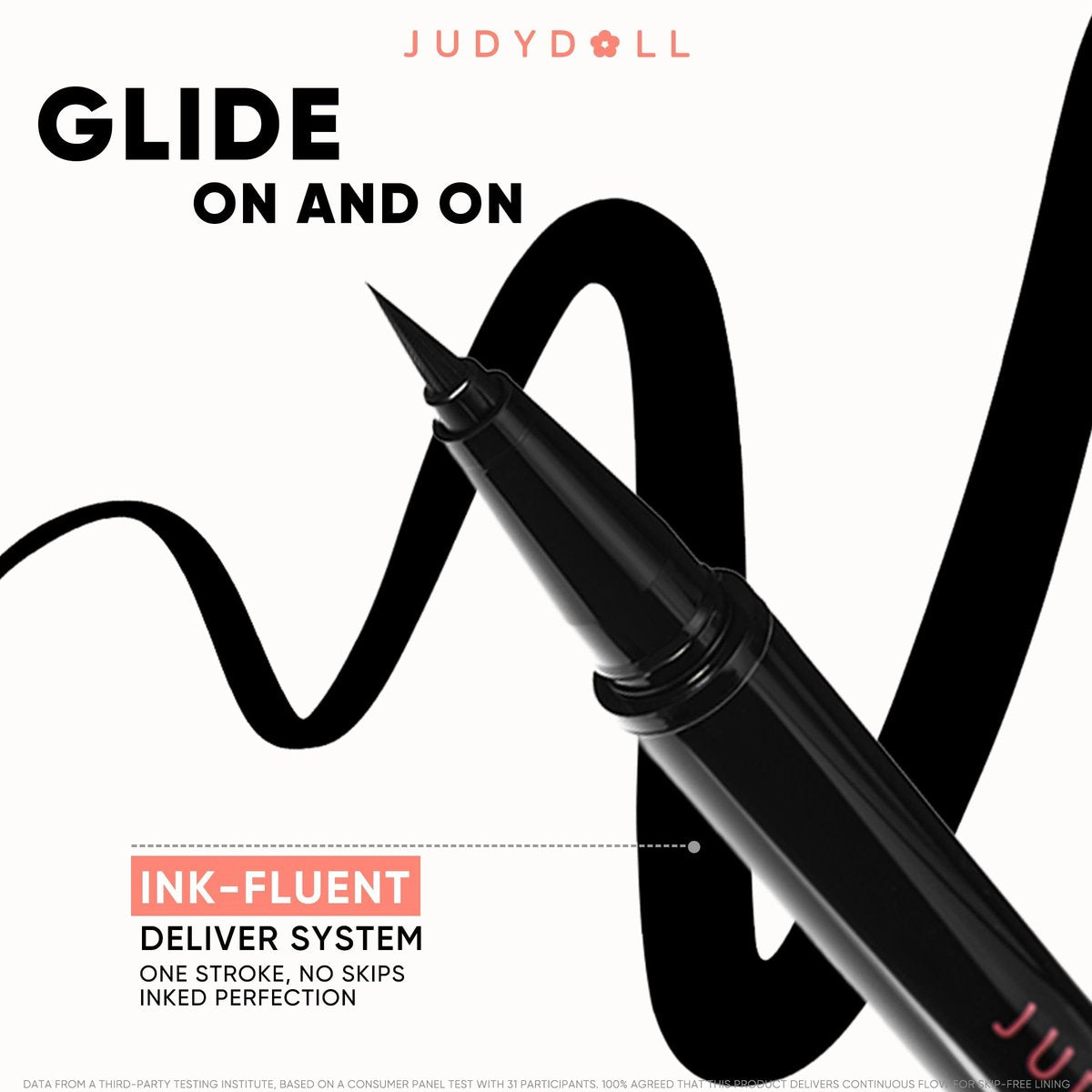 JUDYDOLL Intense Black Liquid Eyeliner – Waterproof, Smudge-Proof, Ultra-Fine Brush Tip for Cat Eyes & Wings, Beginner Friendly - görsel 9