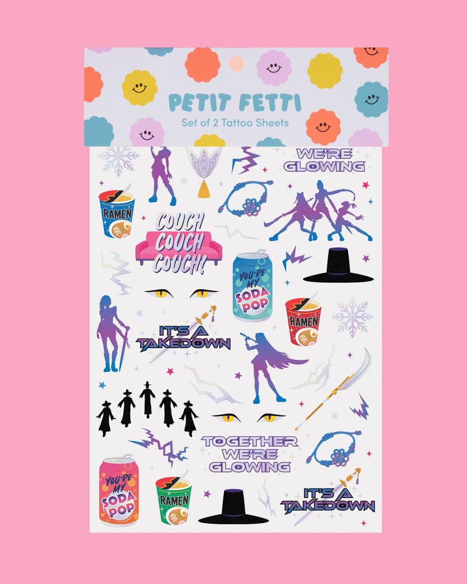 xo, Fetti Pop Star Tattoos - 68 Iridescent Foil & Glow Temporary Tattoos for Kids Party Favors - görsel 11
