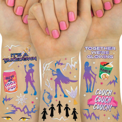 xo, Fetti Pop Star Tattoos - 68 Iridescent Foil & Glow Temporary Tattoos for Kids Party Favors