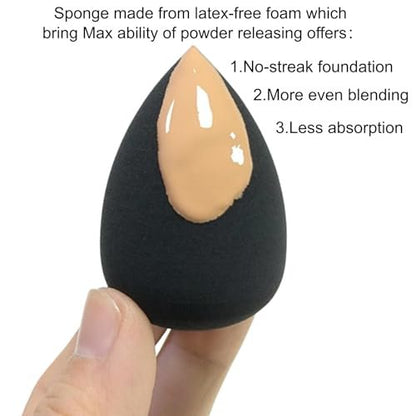 RockFancy Beauty Soft Makeup Sponge for Foundation - Latex-Free Blender Sponge for Concealer, Wet/Dry Dual-Use Beauty Puff for Liquid Cream Powder Cosmetics, High-Density Low Absorption