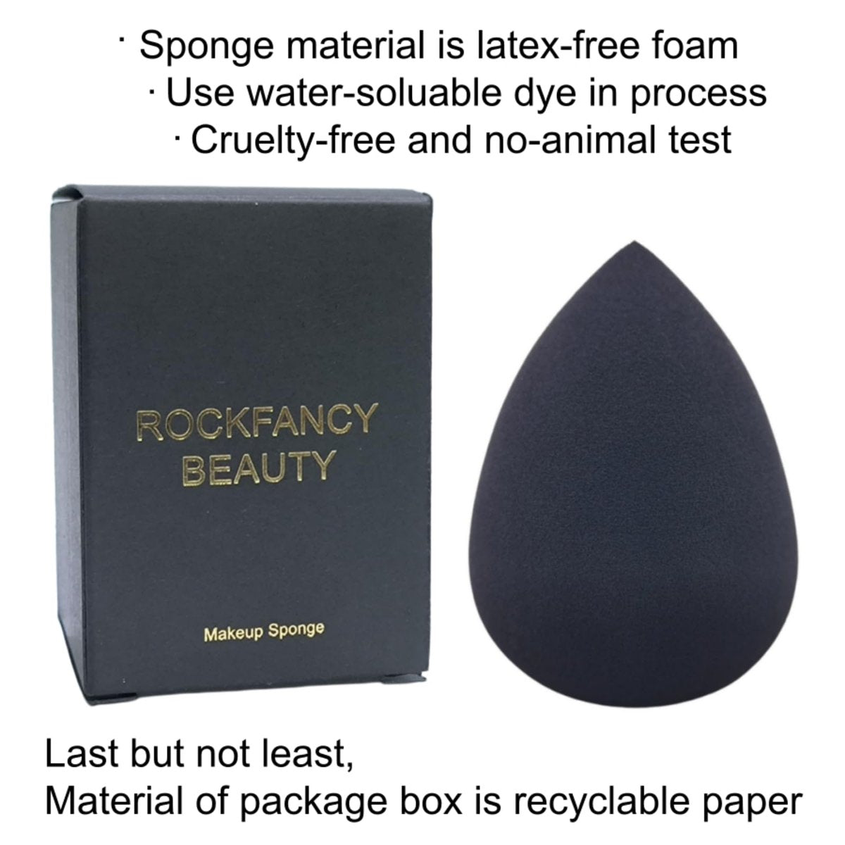 RockFancy Beauty Soft Makeup Sponge for Foundation - Latex-Free Blender Sponge for Concealer, Wet/Dry Dual-Use Beauty Puff for Liquid Cream Powder Cosmetics, High-Density Low Absorption - görsel 3