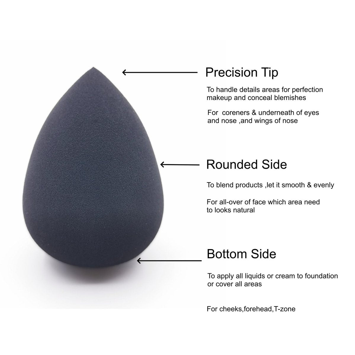 RockFancy Beauty Soft Makeup Sponge for Foundation - Latex-Free Blender Sponge for Concealer, Wet/Dry Dual-Use Beauty Puff for Liquid Cream Powder Cosmetics, High-Density Low Absorption - görsel 11
