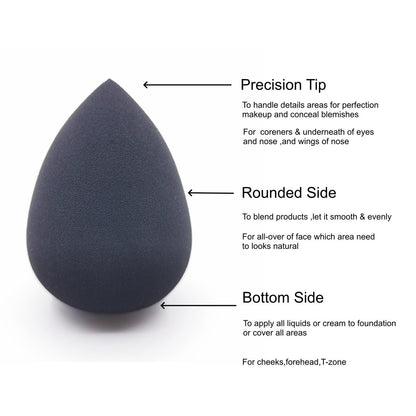 RockFancy Beauty Soft Makeup Sponge for Foundation - Latex-Free Blender Sponge for Concealer, Wet/Dry Dual-Use Beauty Puff for Liquid Cream Powder Cosmetics, High-Density Low Absorption