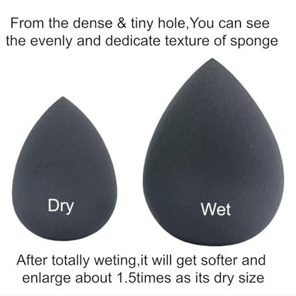 RockFancy Beauty Soft Makeup Sponge for Foundation - Latex-Free Blender Sponge for Concealer, Wet/Dry Dual-Use Beauty Puff for Liquid Cream Powder Cosmetics, High-Density Low Absorption
