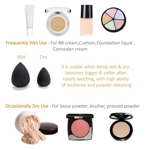RockFancy Beauty Soft Makeup Sponge for Foundation - Latex-Free Blender Sponge for Concealer, Wet/Dry Dual-Use Beauty Puff for Liquid Cream Powder Cosmetics, High-Density Low Absorption - görsel 14