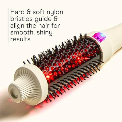 Infiniti PRO CONAIR 1.5 Inch Infrared Thermal Brush - Ionic Heated Hair Styler with 4 Heat Settings up to 400°F, Ceramic Barrel for Volume and Curls, White Avelisse