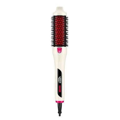 Infiniti PRO CONAIR 1.5 Inch Infrared Thermal Brush - Ionic Heated Hair Styler with 4 Heat Settings up to 400°F, Ceramic Barrel for Volume and Curls, White Avelisse