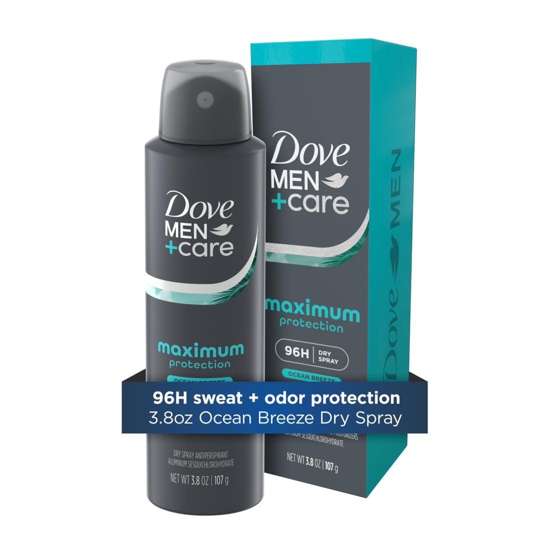 Dove Men+Care Ocean Breeze Antiperspirant Spray for Men, 96-Hour Protection, 3.8 oz - görsel 2