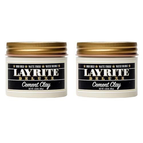 Layrite Deluxe Cement Clay 4.25 oz (Pack of 2) – Strong Hold, Matte Finish Hair Styling Clay Avelisse