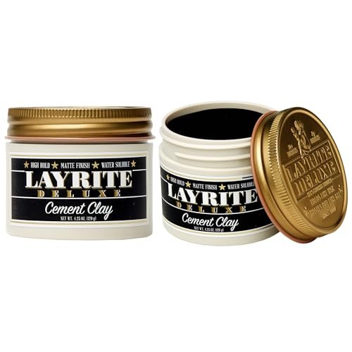 Layrite Deluxe Cement Clay 4.25 oz (Pack of 2) – Strong Hold, Matte Finish Hair Styling Clay Avelisse