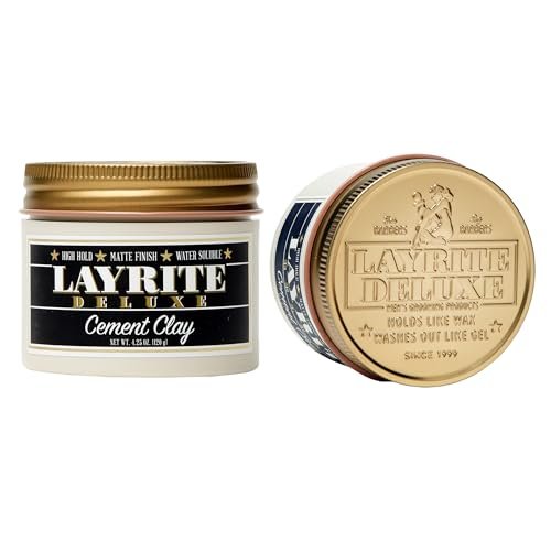 Layrite Deluxe Cement Clay 4.25 oz (Pack of 2) – Strong Hold, Matte Finish Hair Styling Clay Avelisse