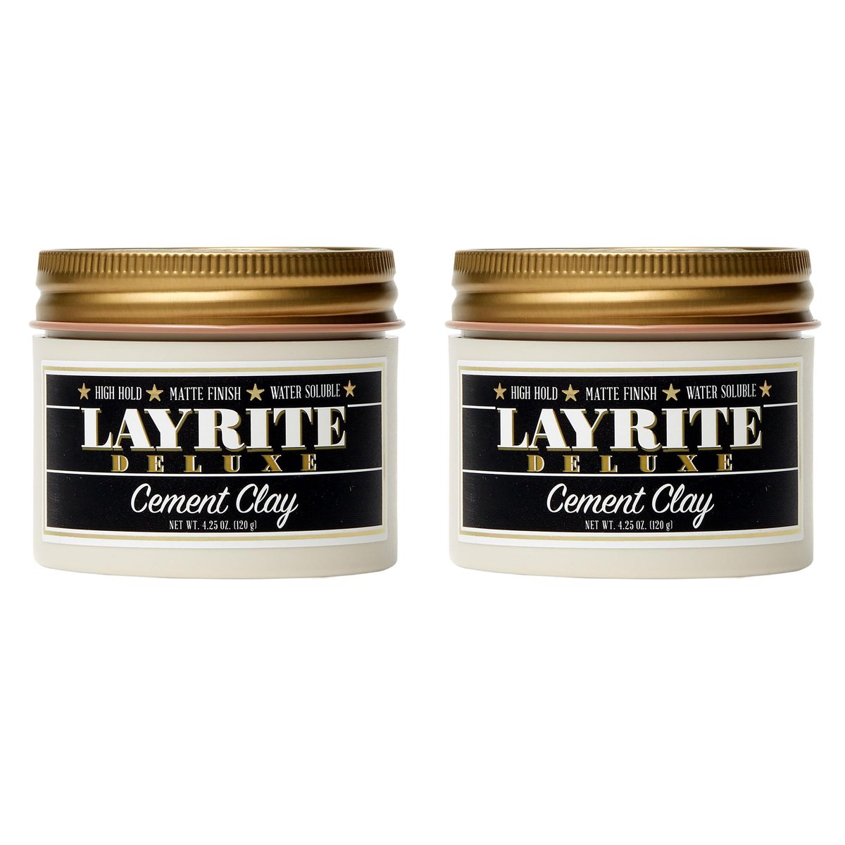 Layrite Deluxe Cement Clay 4.25 oz (Pack of 2) – Strong Hold, Matte Finish Hair Styling Clay Avelisse