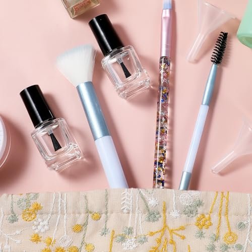 Qulkws 2 Pcs Empty Nail Polish Bottles with Brush – 5ML Glass Square Bottles with Cap, Funnel & Mixing Balls for Nail Art Samples & DIY - görsel 16