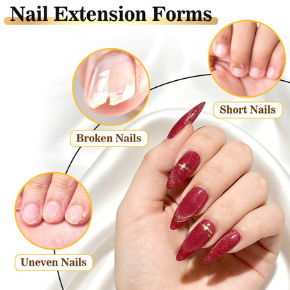 RAQEHO 200 Nail Forms for Builder Gel - Durable Paper Nail Extension Forms for Acrylic Nails, Sculpting Almond Coffin Shapes - Home & Salon Nail Supplies Avelisse