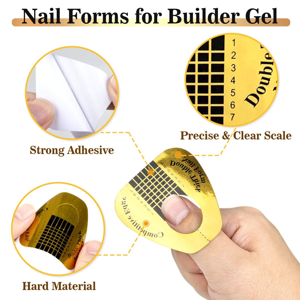 RAQEHO 200 Nail Forms for Builder Gel - Durable Paper Nail Extension Forms for Acrylic Nails, Sculpting Almond Coffin Shapes - Home & Salon Nail Supplies Avelisse