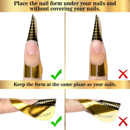 RAQEHO 200 Nail Forms for Builder Gel - Durable Paper Nail Extension Forms for Acrylic Nails, Sculpting Almond Coffin Shapes - Home & Salon Nail Supplies Avelisse
