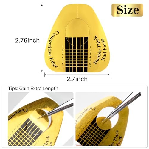 RAQEHO 200 Nail Forms for Builder Gel - Durable Paper Nail Extension Forms for Acrylic Nails, Sculpting Almond Coffin Shapes - Home & Salon Nail Supplies Avelisse