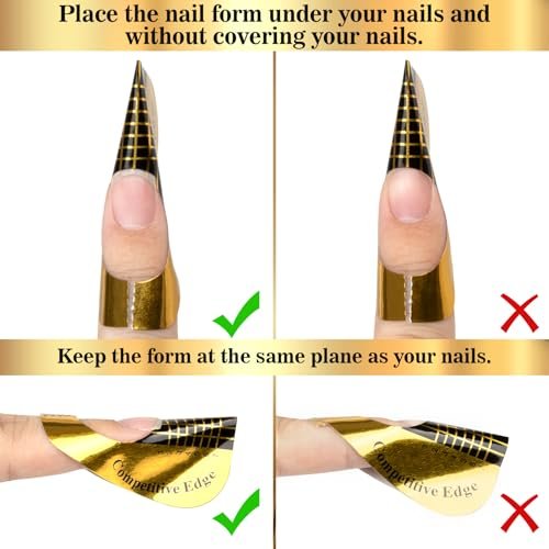 RAQEHO 200 Nail Forms for Builder Gel - Durable Paper Nail Extension Forms for Acrylic Nails, Sculpting Almond Coffin Shapes - Home & Salon Nail Supplies Avelisse