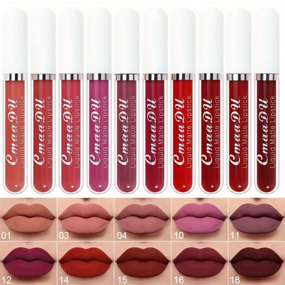 MooGlamor 10 Pcs Matte Liquid Lipsticks Set - Waterproof & Long Lasting Lip Gloss Kit for Women