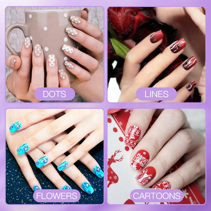 BONTOP 24 Color Nail Art Pens - DIY Nail Art Markers, Waterproof & Quick-Drying Acrylic Drawing Pens for Graffiti, Dotting, and Liner Designs Avelisse
