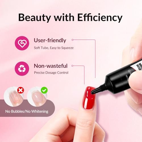 Glamhalo Quick Dry Semi Solid Nail Glue Gel 10g with 10ml Remover - Super Strong, No UV Lamp, Long Lasting for Press On & Fake Acrylic Nails - görsel 6
