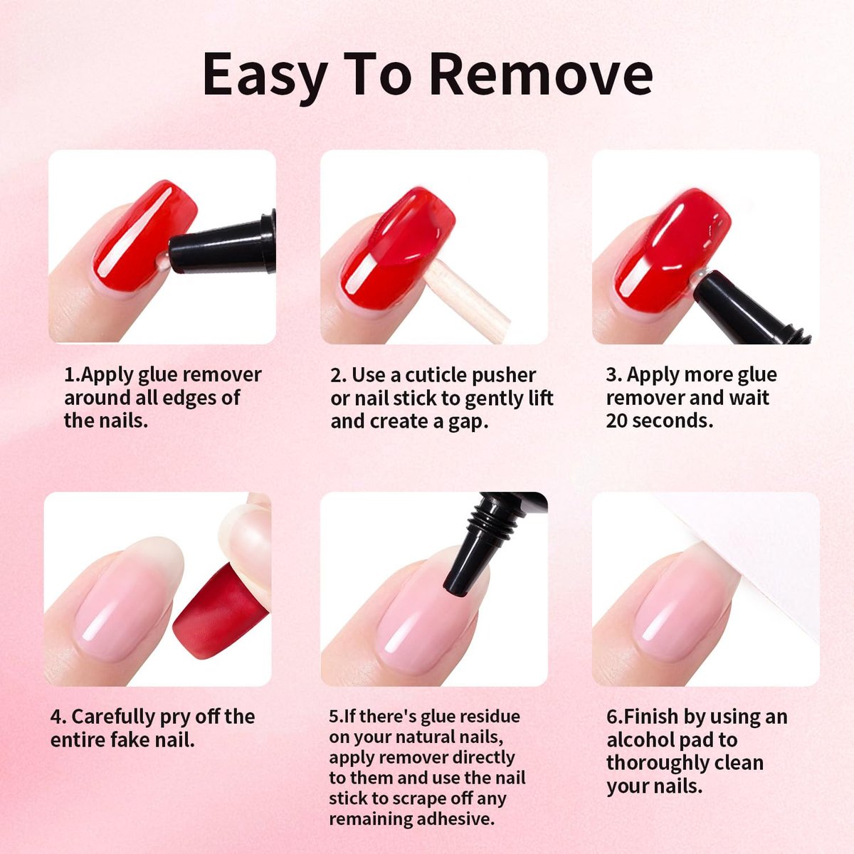 Glamhalo Quick Dry Semi Solid Nail Glue Gel 10g with 10ml Remover - Super Strong, No UV Lamp, Long Lasting for Press On & Fake Acrylic Nails - görsel 11