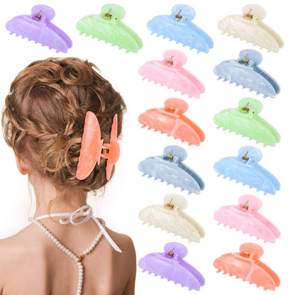 14 Pack Acrylic Hair Claw Clips Large Non-Slip Claw Clip for Thick Thin Cute Hair Clips Bulk for Women Girls Ladies Home Out Headpiece Avelisse