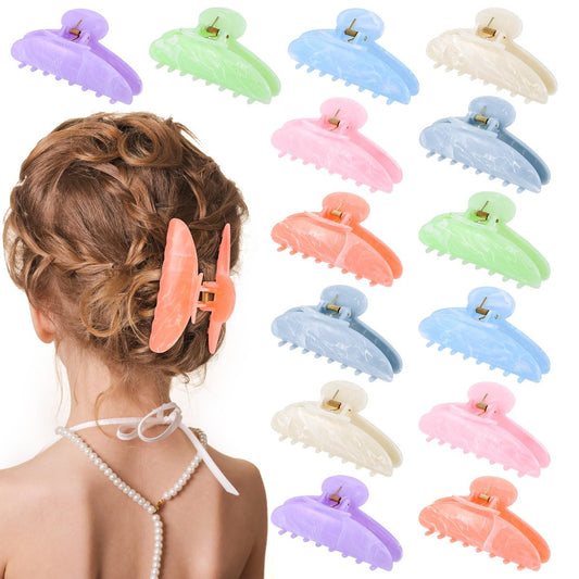 14 Pack Acrylic Hair Claw Clips Large Non-Slip Claw Clip for Thick Thin Cute Hair Clips Bulk for Women Girls Ladies Home Out Headpiece Avelisse
