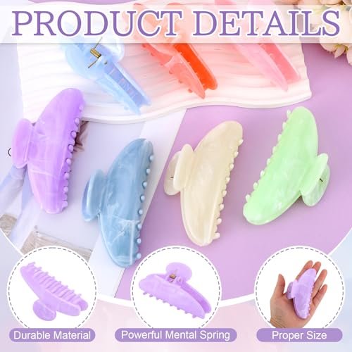 14 Pack Acrylic Hair Claw Clips Large Non-Slip Claw Clip for Thick Thin Cute Hair Clips Bulk for Women Girls Ladies Home Out Headpiece Avelisse