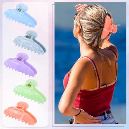 14 Pack Acrylic Hair Claw Clips Large Non-Slip Claw Clip for Thick Thin Cute Hair Clips Bulk for Women Girls Ladies Home Out Headpiece Avelisse