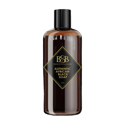 Brown Sugar Babe African Black Soap Body Wash - Authentic African Formula with Shea Butter, Hydrating & Nourishing Liquid Soap for Face and Body - Ideal Moisturizing Wash for Men and Women (4 Fl Oz) Avelisse