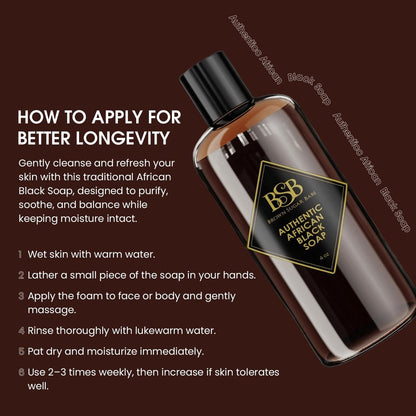 Brown Sugar Babe African Black Soap Body Wash - Authentic African Formula with Shea Butter, Hydrating & Nourishing Liquid Soap for Face and Body - Ideal Moisturizing Wash for Men and Women (4 Fl Oz) Avelisse