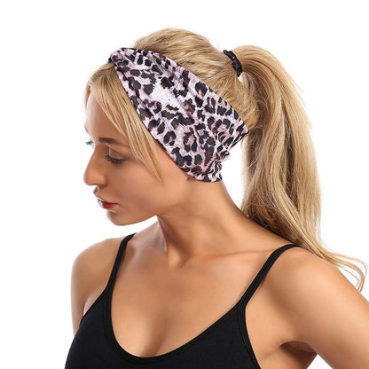 WLngtv 2-Pack Purple Leopard Print Cross Elastic Headbands - Fashion Women's Hair Accessories