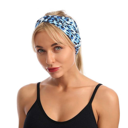 WLngtv 2-Pack Purple Leopard Print Cross Elastic Headbands - Fashion Women's Hair Accessories