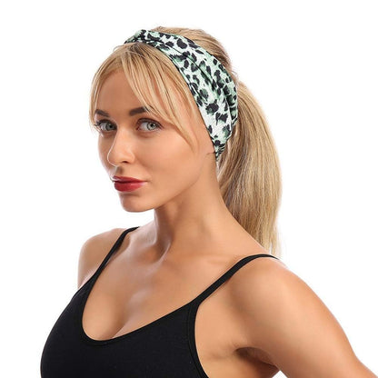WLngtv 2-Pack Purple Leopard Print Cross Elastic Headbands - Fashion Women's Hair Accessories