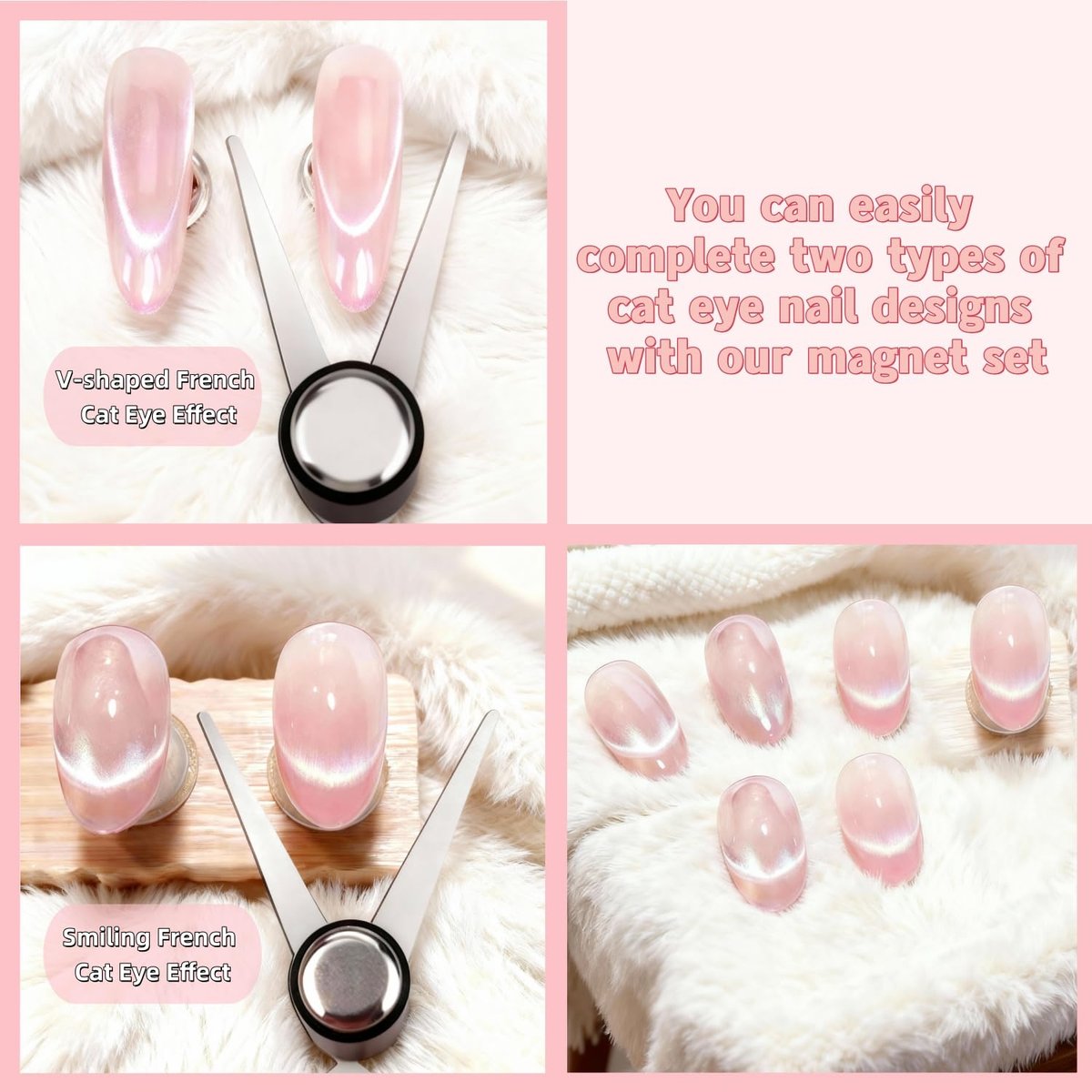 2 in 1 French Cat Eye Magnet Set - Double Head Scissor Magnet Tool for Cat Eye Gel Polish, Wand with Round Nail Magnet Beads, Manicure Art DIY for Home & Salon Use, Beginner Friendly - görsel 5
