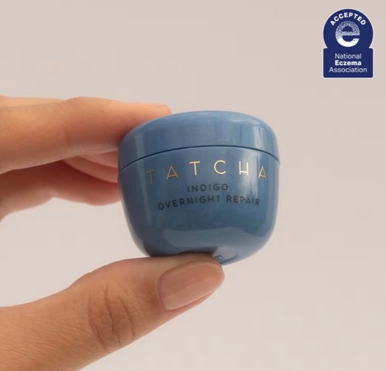 Tatcha Indigo Overnight Repair Travel-Sized - Redness Reducing & Barrier Repairing Cream for Sensitive Skin, 15 ml Avelisse